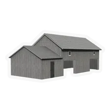 3d model of  ice house and barn